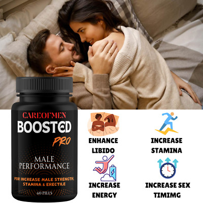 BOOSTED PRO for ED Men Male ED Supplement Pills Alpha Force BIGD 60 Capsules
