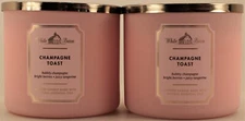 QTY 2 x Bath & Body Works CHAMPAGNE TOAST 3 Wick 14.5 Oz Scented Candle