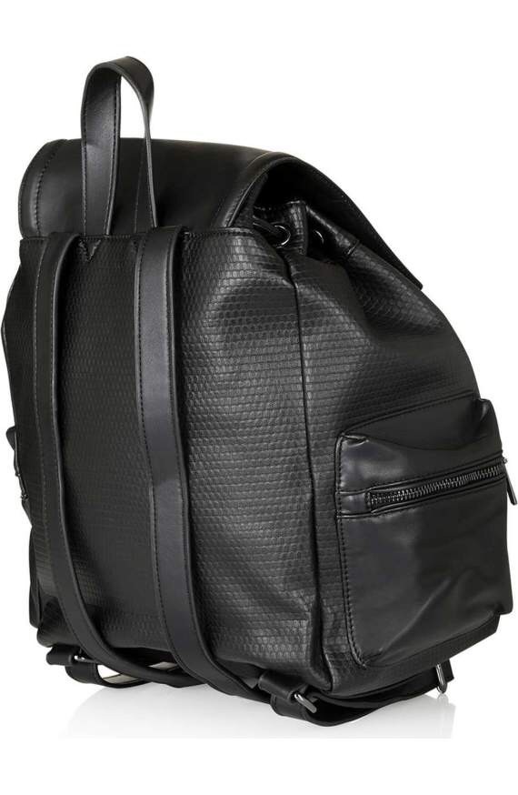 TOPSHOP Textured Faux Leather Black Backpack | eBay display picture 2