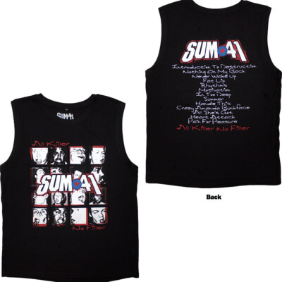Sum 41 - All Killer No Filler Tracklist -  Black Sleeveless Tank t-shirt