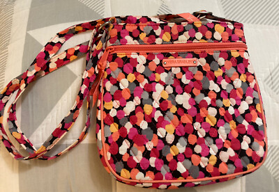 VERA BRADLEY PETITE  HIPSTER CROSSBODY IN PIXIE CONFETTI Pink Orange Retired