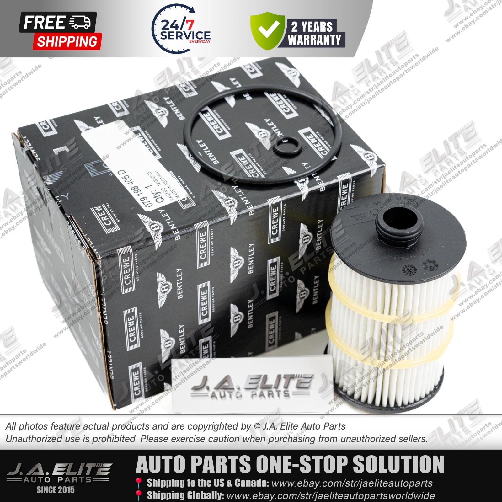 Genuine Oil Filter for Bentley Continental GT GTC, Flying Spur 4.0L 079198405D