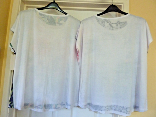 NEW 2 x LADIES CAP SLEEVE NEW COLLECTION STRETCH TOPS ONE SIZE - Picture 4 of 4