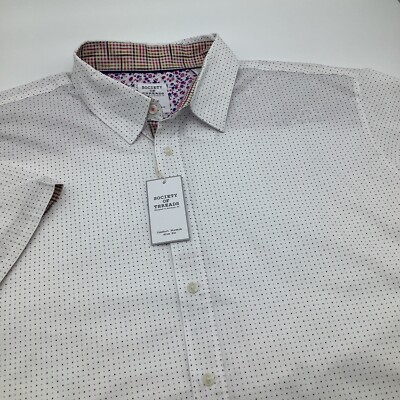 Society Of Threads Mens Slim Fit Short Sleeve Button Up Shirt Size 2XLT NWT