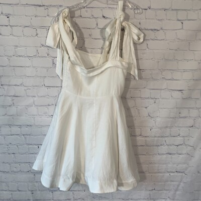 Dissh Dresses | Dissh Nwt Aisle White Linen Bow Mini Dress | Color: White | Size: 2 | Hiladaily's Closet