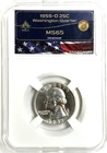1955-D Washington Silver Quarter Mint State+ Proof 25C COMBINED SHIPPIN