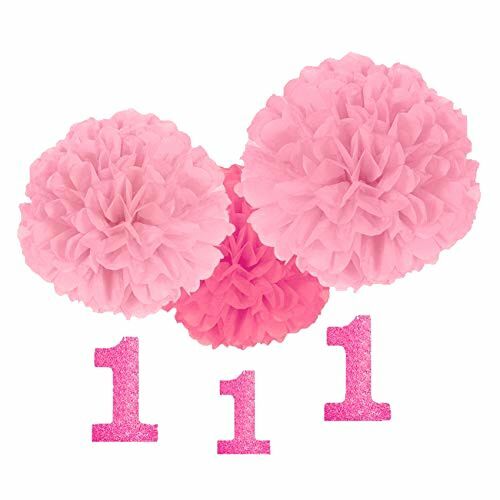 Amscan 1. Geburtstag flauschige Deko mit Schlenker - rosa (180028) - Bild 1 von 4