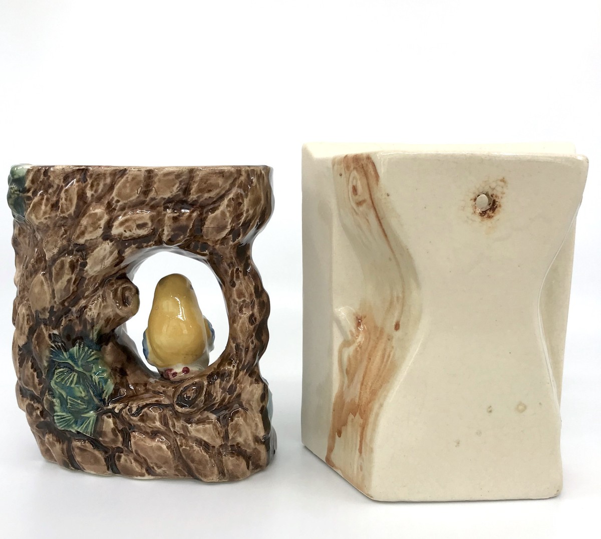 Florart Japan Planter x 2 Bird in Tree Ducks in Frame 1940s