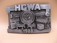 HWCA 1988 Hesston Corporation Fabrication Belt Buckle Siskiyou Oregon Made USA