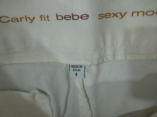 BEBE Flare Pants size 8 Womens Carly Fit White Sexy Modern Sophisticated - Picture 5 of 7