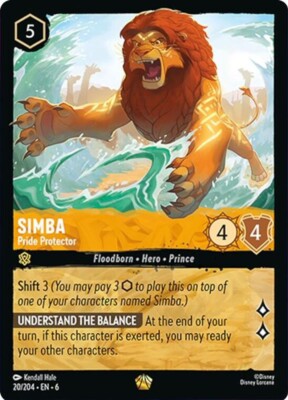 Disney Lorcana TCG Azurite Sea Legendary Simba - Pride Protector