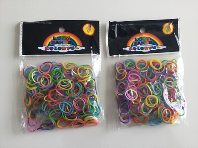 2 x Loom Bands 300 Stck. Nachfüll Armband Herstellung Kit Gummi S Clips Haken 6 Farben