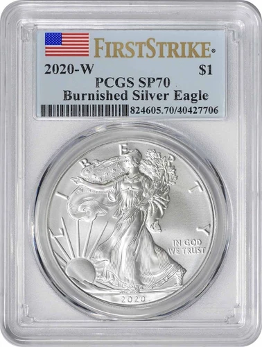 2020-W $1 American Silver Eagle Burnished SP70 First Strike PCGS