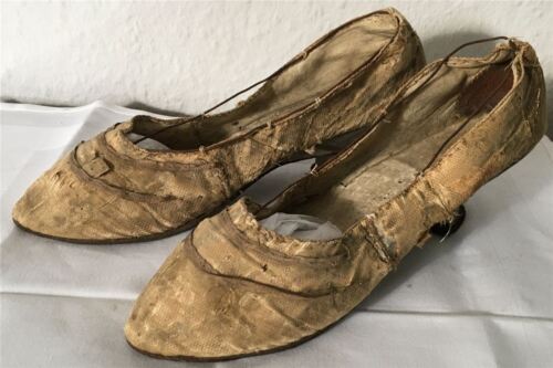 Antike Damenschuhe Barock Rokoko Antique Shoes Shabby Frankreich Brocante 1800 - Bild 1 von 5