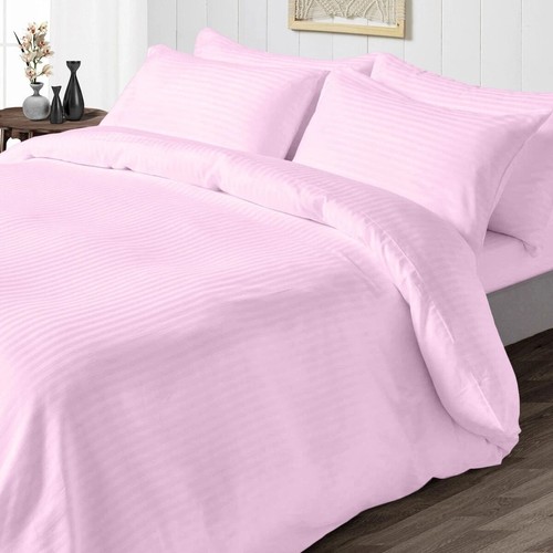 Luxurious 3 PCs Duvet Set+Fitted Sheet 1000 TC Full XL Size Stripes Colors - Picture 54 of 98