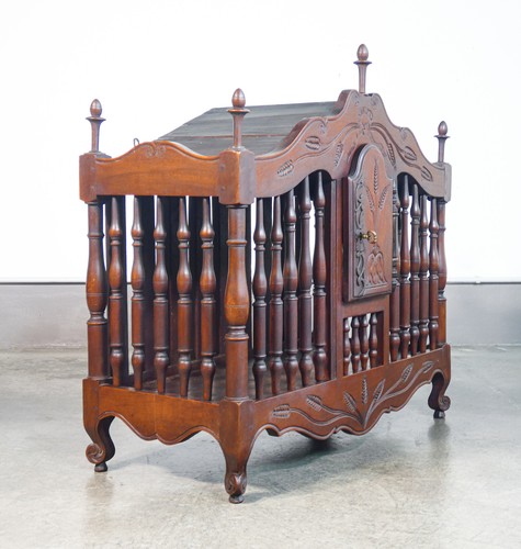 ⚜️ Antike Panetiere Geschirrschrank Tür Brot Holz Massivholz Walnuss Epoche 1800 - Bild 6 von 8