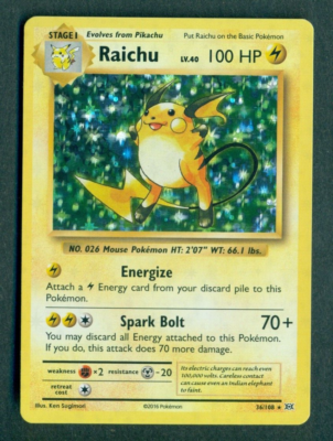 2016 Pokemon XY Evolutions #36/108 Raichu Rare Holo NM-Mint | eBay