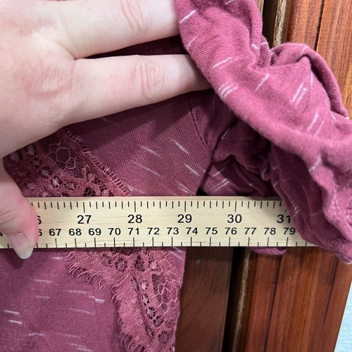 Cárdigan HIP Kimono Plumero Frente Abierto Borde de Encaje Cubierta Malva 2X - Imagen 7 de 8