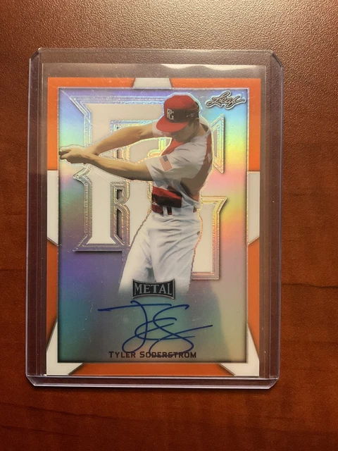 2019 Leaf Perfect Game Bonus Box Tyler Soderstrom Orange Metal Refractor S/N 1/2