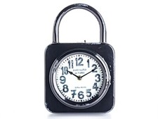 Standuhr gebürstet mit Griff aus Metall Vintage verschieden Farben  Uhren