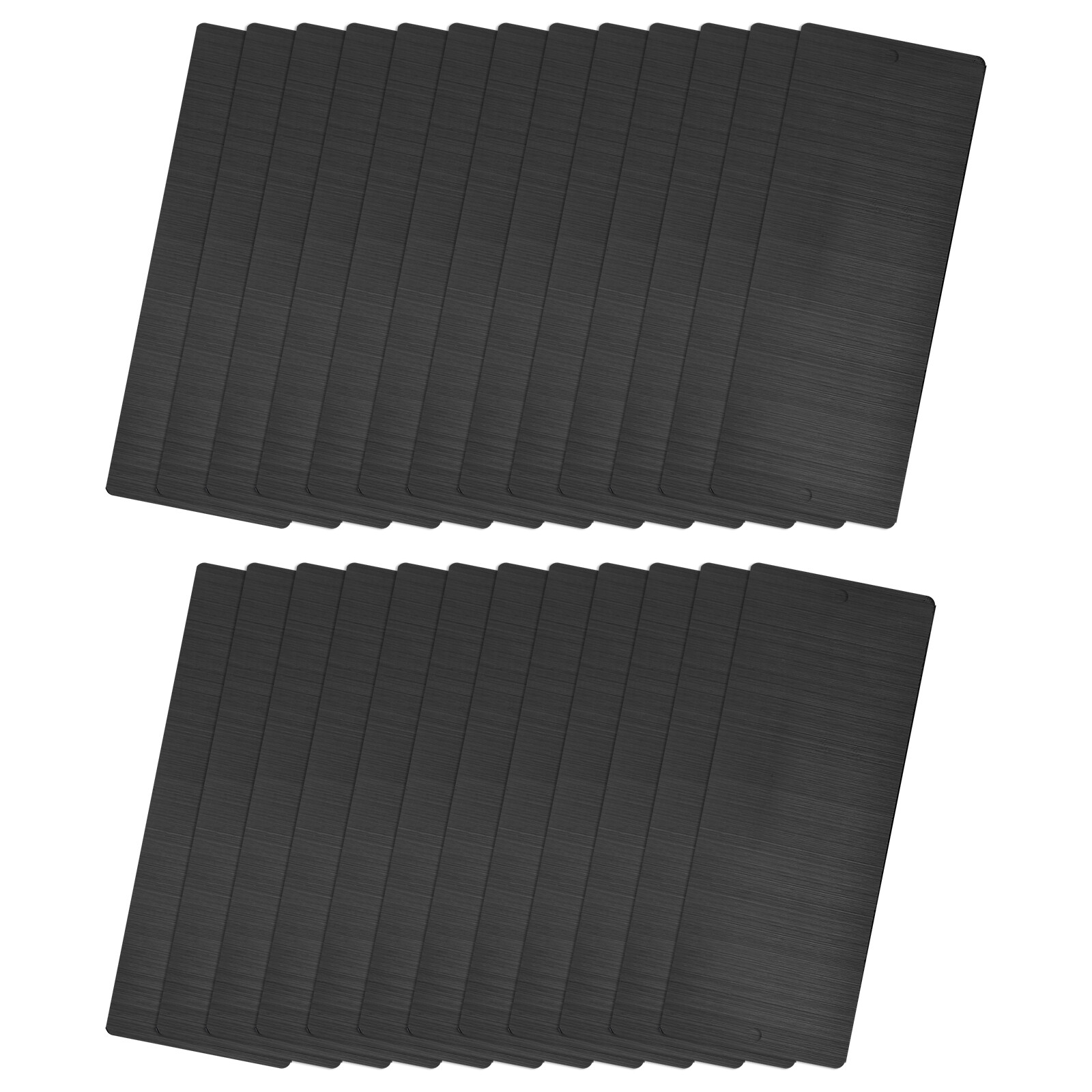 80x30x0.4mm Brushed Stainless Steel Blank Metal Card with Hole Dark Gray 25Pcs