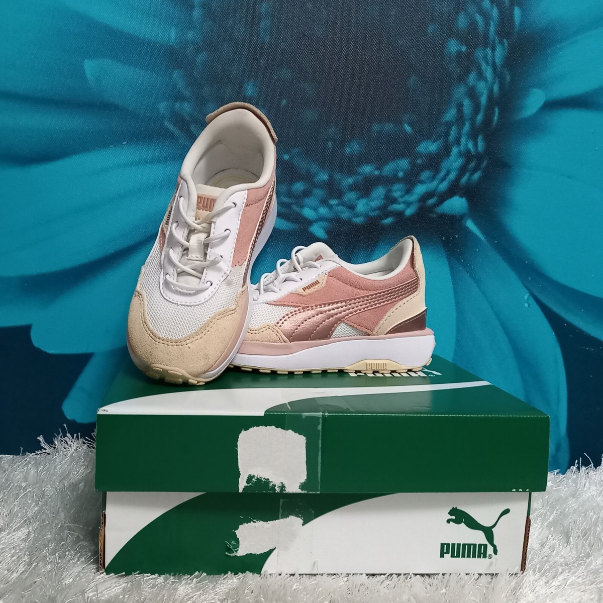 Puma Cruise Rider Puma White And Rose Gold Trainers PUMA Cruise