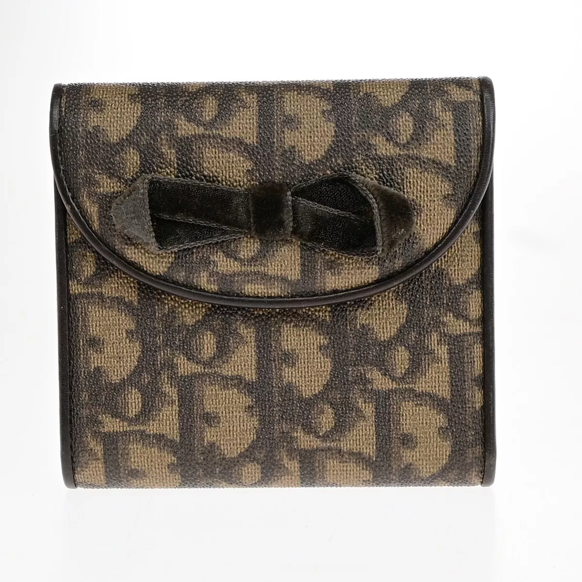 Portefeuille triplet logo Christian Dior cuir PVC marron Italie 38EB778