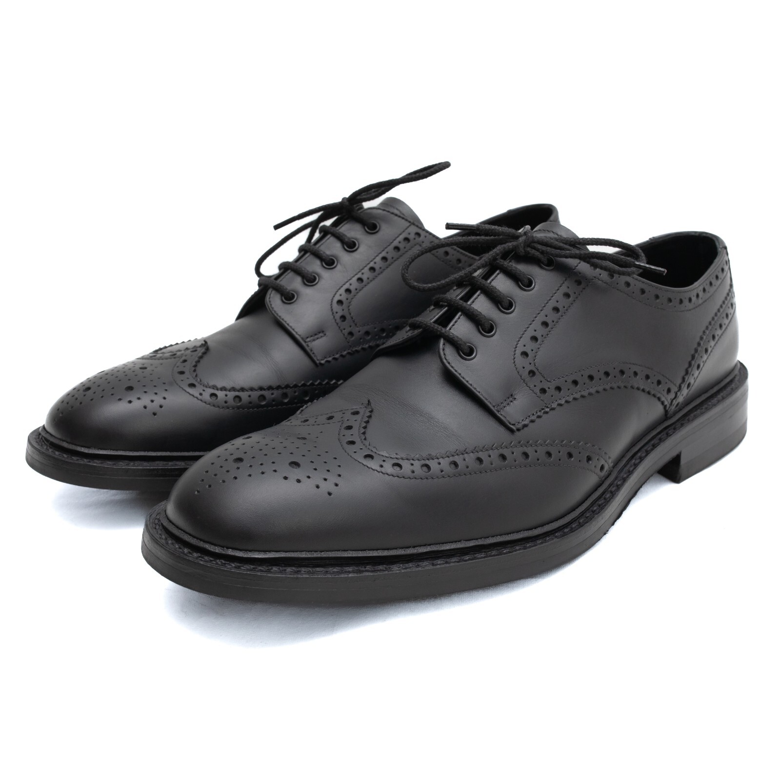 SAOLA LOAKE Chester Derby Brogues in pelle di vitello nera suola in dainite misura: 11 5