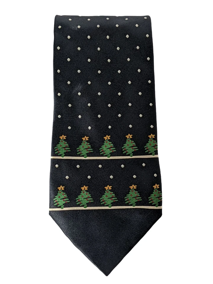 Corbata de seda Ketch árbol de Navidad copo de nieve invierno vacaciones novedad Foto 4 de 4
