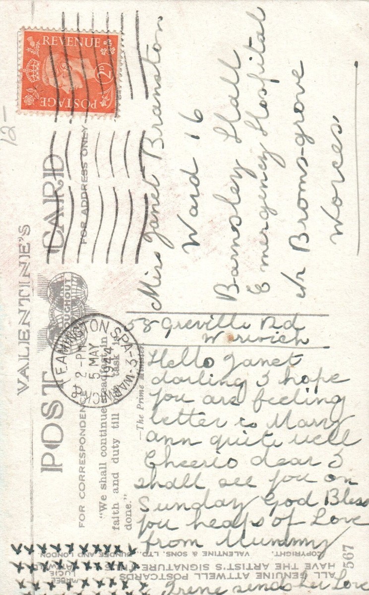 1944 MLA Mabel Lucie Attwell Vintage Postcard Series 567