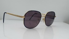 Vintage Mayra Blue Gold Metal Oval Sunglasses FRAMES ONLY Korea