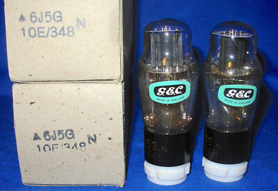 NOS NIB Matched Pair GEC 6J5G  Vacuum Tubes