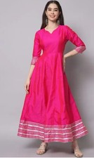 Indian Wear ; Pink Ethnic Lace details Gotta Patti Anarkali Kurta