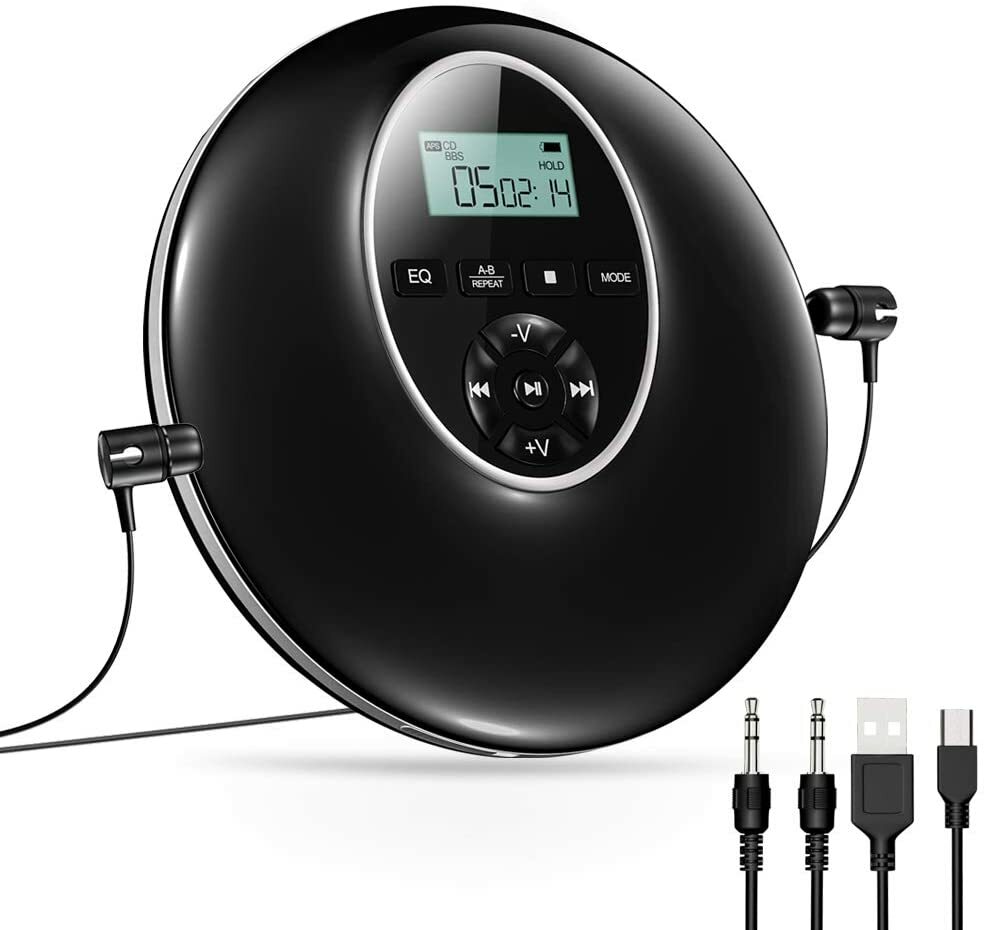 Reproductor de CD Gueray Walkman Portátil con Auriculares Audio Digital sin