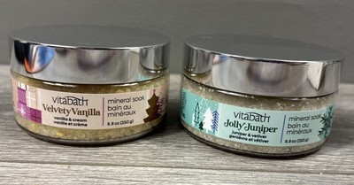 Vitabath Velvety Vanilla & Jolly Juniper Soak Mineral Salts Full Size 8.8oz