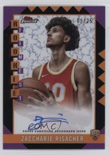 2024 Topps Finest Rookie Auto Black Refractor 9/25 Zaccharie Risacher #RFA-ZR RC