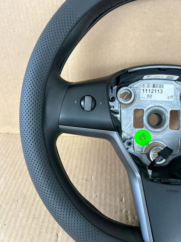 2017-2023 Tesla Model 3 Y Steering Wheel Leather Black OEM 1490214-00-B - Image 2 of 4