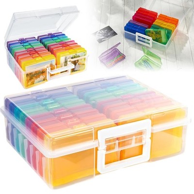 Aufbewahrungsbox Fotobox Lagerbox Transparent Tragbar Mit Tragegriff Für Karten