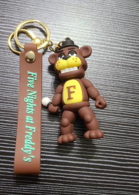 Five Nights at Freddy's Freddy Fazbear Figure Key Chain Keyring w/ Brown Strap