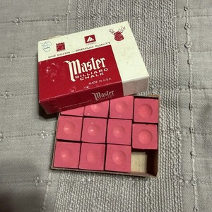 Master Billiard Chalk Red Made in USA Premium Quality for Pool Table Missing One