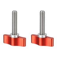 Clamping Screw Knob 1/4" x 1.61", 2Pcs Aluminum Alloy Camera Thumb Screws, Red