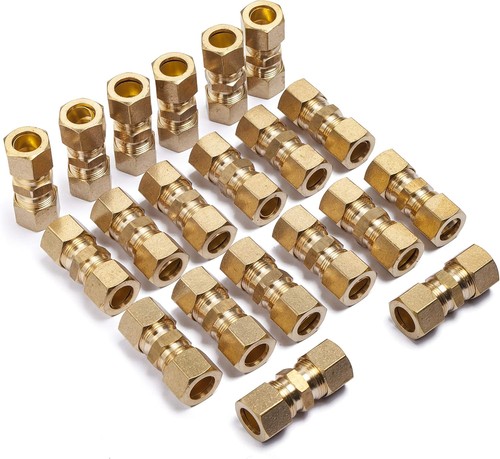 7/16-Inch OD Compression Union,Brass Compression Fitting(Pack of 20)