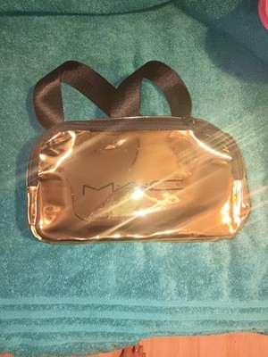 Mac Professional Makeup Bag Metallic Golg With Black Waist Strap