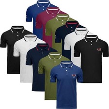 5 & 6 Pack Mens Polo Shirt Multi Pack Set Holiday Tipping Embossed Logo T-Shirt
