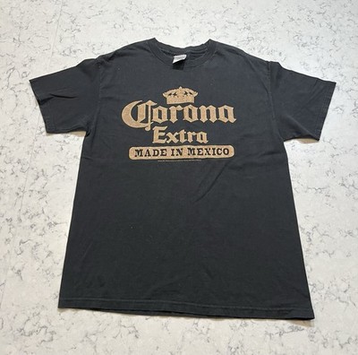 Vintage Corona Extra Made in Mexico Black Beer Promo T-Shirt Size Large