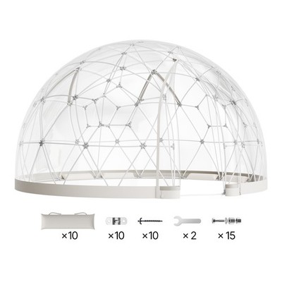 Uimoso 15x9.5 ft Outdoor Clear Dome Tent for 10-14 People with Geodesic Design