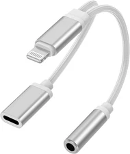 Apple Mfi Certified 2 Pack Lightning to 3.5Mm Headphones Jack Adapter for Iphone