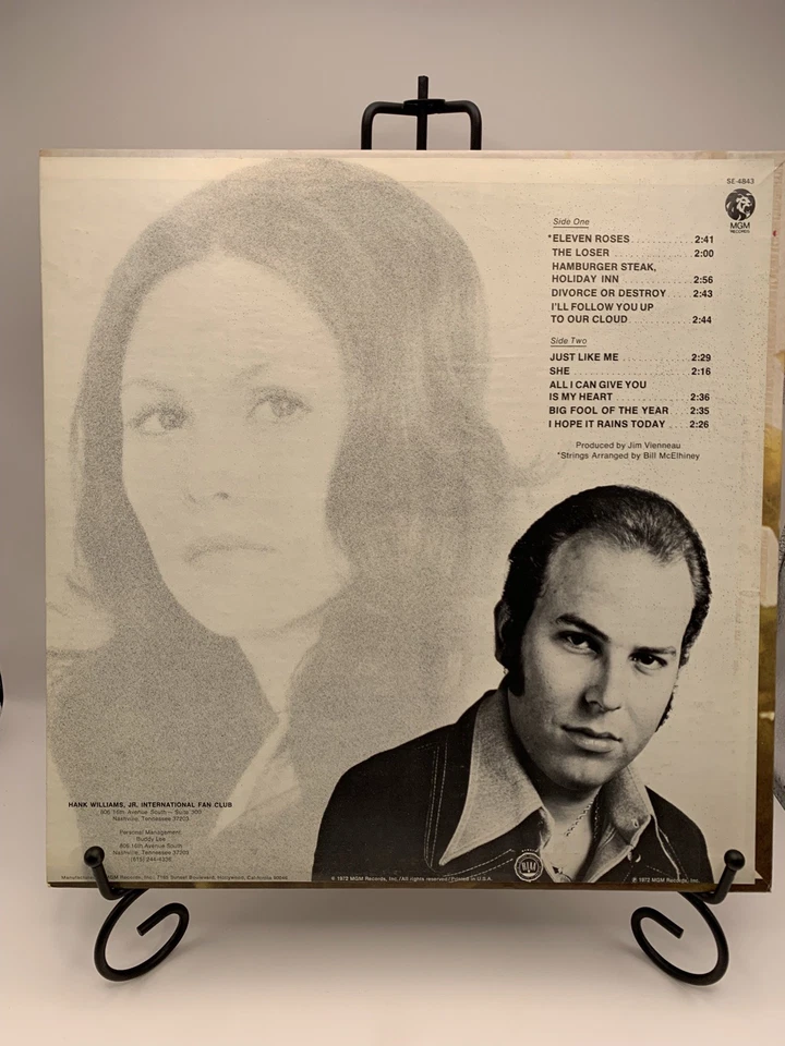 Hank Williams Jr. Eleven Roses Record Vinyl LP - Image 2 of 4