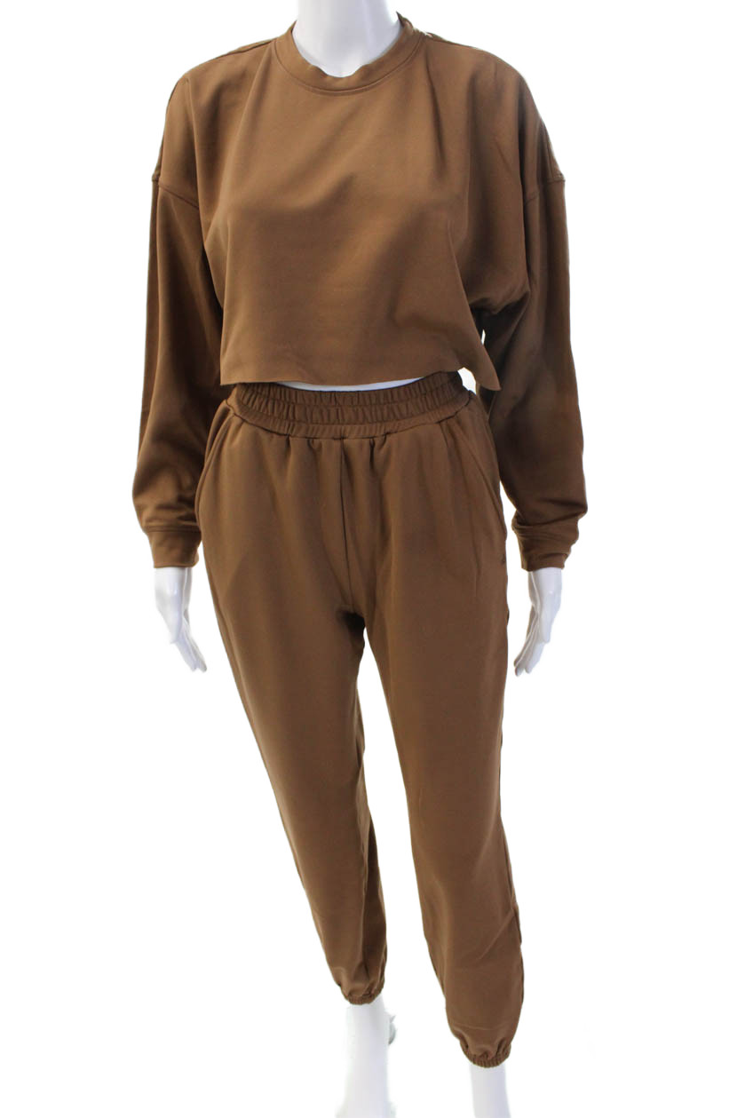 We Wore What Women Pullover Sweatshirt Brown Crew Neck Long Sleeve Size XSFree Shipping in US $100+ Orders | $6.95 Orders Below