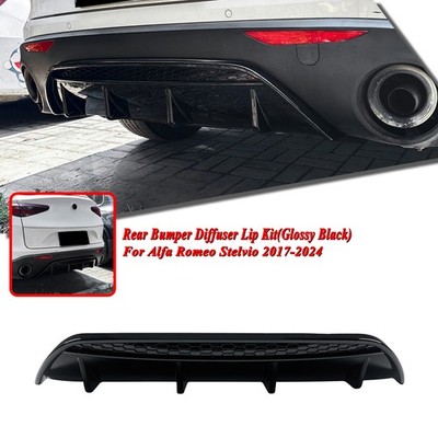 Heckstoßstange Diffusor Lippe Für Alfa Romeo Stelvio 2017-2024 2018 Schwarz
